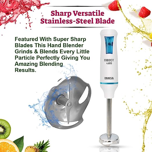 Inalsa Robot 4.0 SS Hand Blender, 400W (White and Blue) Inalsa Robot 4.0 SS Hand Blender, 400W (White and Blue)